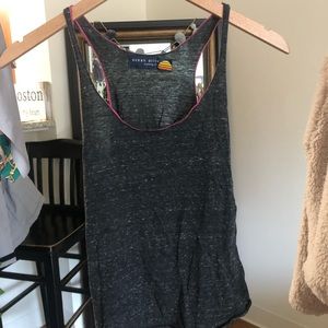Grey and link outline tank top